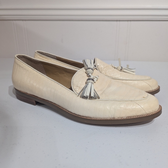 Ralph Lauren Brindy Snakeskin loafer - cream - size 7.5B *minor imperfection - Picture 3 of 13